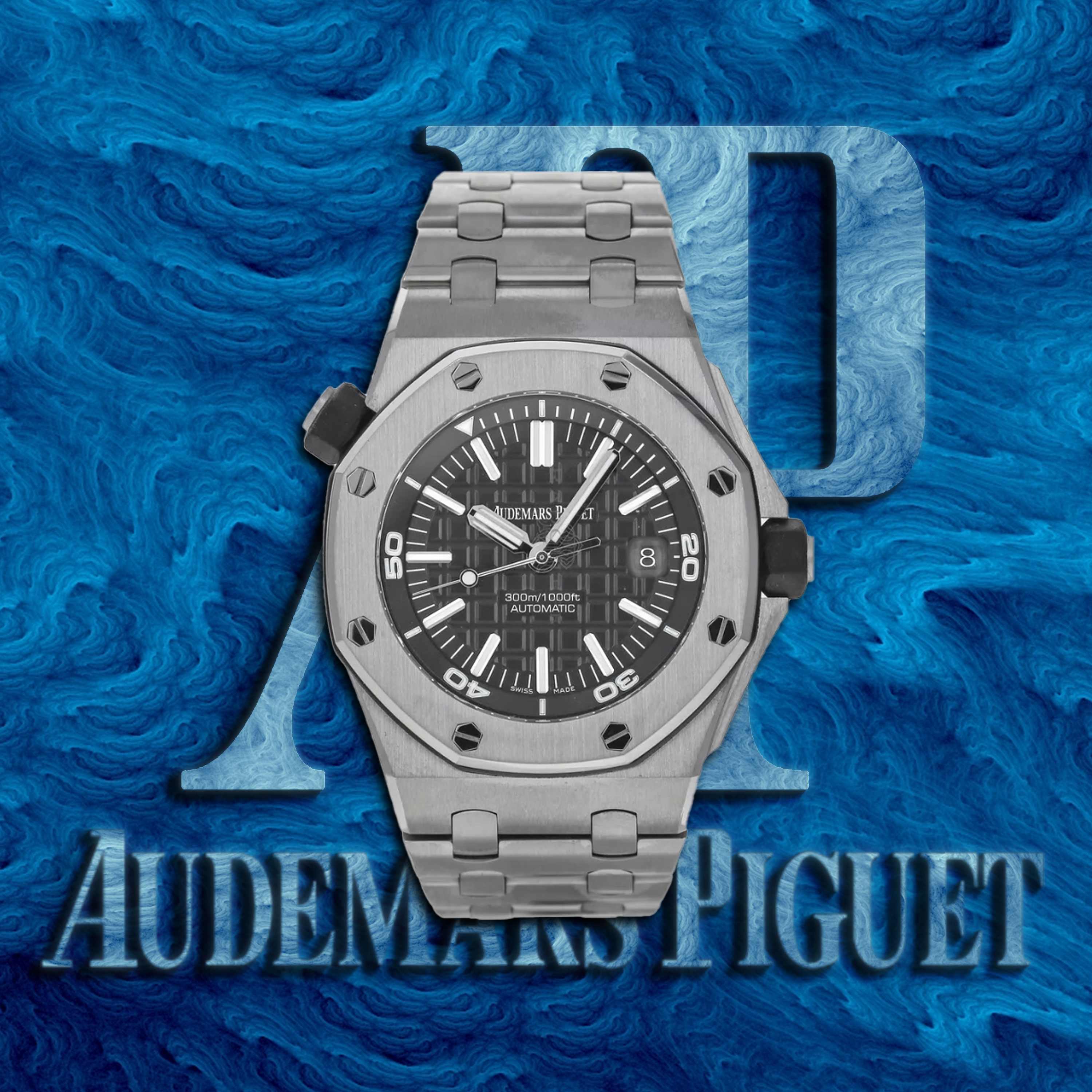 AUDEMARS PIGUET 오데마피게 신형 다이버 모델!! 로얄오크 오프쇼어15703ST.OO.A002CA.01 블랙 와플 다이얼 오토매틱 무브먼트 aud0250 - Audemars Piguet Royal Oak Offshore Diver New Update ! 1:1 Best Edition Black Waffle Dial High Quilty Automatic Movement