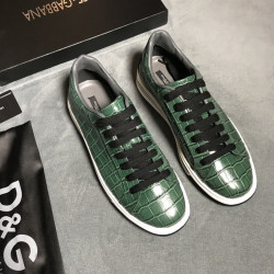 DOLCE & GABBANA 돌체앤가바나 크록 레더 스니커즈