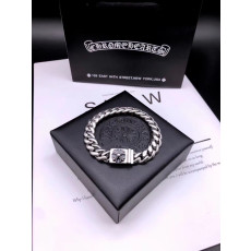 CHROME HEARTS 크롬하츠 남녀공용 925실버 십자가 라이트 팔찌 16~22cm