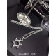 CHROME HEARTS 크롬하츠 남녀공용 925실버 육망성 목걸이 65cm