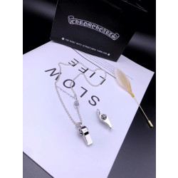 CHROME HEARTS 크롬하츠 남녀공용 925실버 호루라기 목걸이 65cm