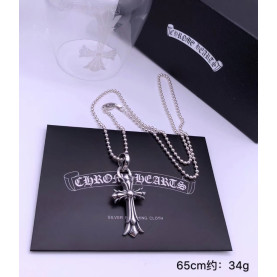 CHROME HEARTS 크롬하츠 남녀공용 925실버 십자 목걸이 65cm