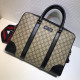 GUCCI 구찌 GG 수프림 서류 가방 브라운,블랙