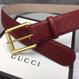 GUCCI 구찌 벨트 MG3634 레드 금장,은장