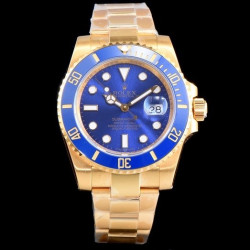 ROLEX 로렉스 서브마리너116618LB-97208 옐루골드 블루 청판 세라믹 베젤 18k 올 포금 블루 다이얼 브레이슬릿 ETA 2836-2 오토매틱 무브먼트 rol0515