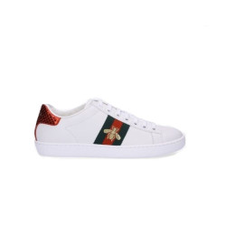 GUCCI 구찌 에이스 위드 비 엠브로이더드 스니커즈 녹빨로고