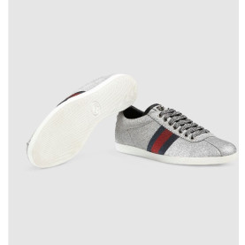 GUCCI 구찌 밤비 글리터 실버 스니커즈