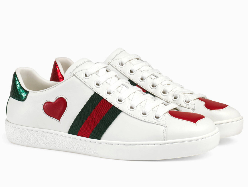GUCCI 구찌 멀티하트패치 에이스 스니커즈