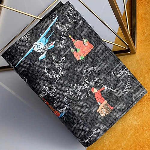 LOUIS VUITTON 루이비통 흑 다미에 여권지갑