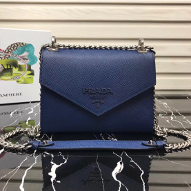 PRADA 프라다 모노크롬 사피아노 레더백 1BD127-3