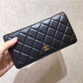 CHANEL 샤넬 플랩 장지갑 A50096-3 캐비어 금장