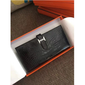 HERMES 에르메스 베안 장지갑 크로커다일