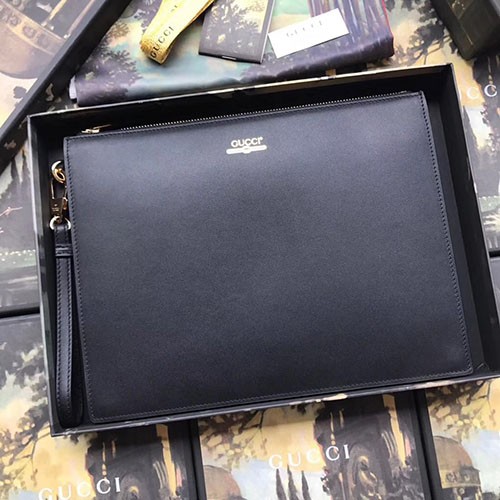 GUCCI 구찌 18FW 로고 레더 클러치 547613