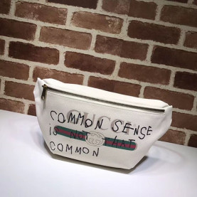 GUCCI 구찌 힙색 프린트 벨트백 화이트 신상 493869