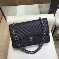 CHANEL 샤넬 쉐브론 클래식 캐비어 2.55백 AS1112