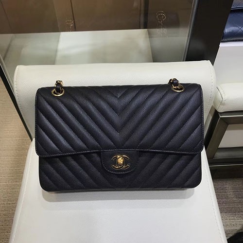 CHANEL 샤넬 쉐브론 클래식 캐비어 2.55백 AS1112