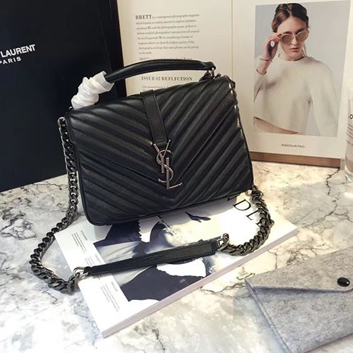 SAINT LAURENT 생로랑 사첼백 실버 토트&숄더 24CM Y87105-6