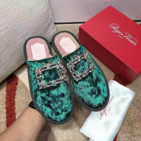 ROGER VIVIER 로저비비에 호텔 비비에 크리스탈 버클 벨벳 슬리퍼 이지아
