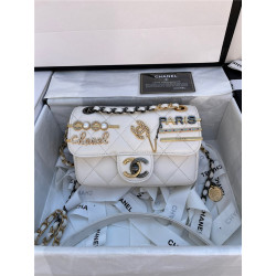 CHANEL 샤넬 램스킨 이미테이션펄 스트라스 스몰 플랩백 AS2978 2COLOR