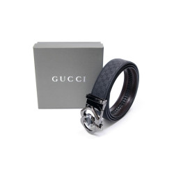 GUCCI 구찌 더블링 구찌로고 GG자가드 레더 오토 벨트