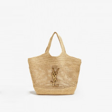 SAINT LAURENT 생로랑 라피아 크로셰 쇼퍼백