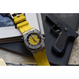 AUDEMARS PIGUET 오데마피게 로얄오크 오프쇼어 다이버 옐로우 러버밴드