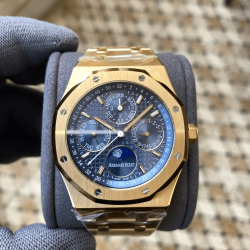 AUDEMARS PIGUET 오데마피게 로얄오크 퍼페추얼 캘린더 금통 블루 다이얼 26574