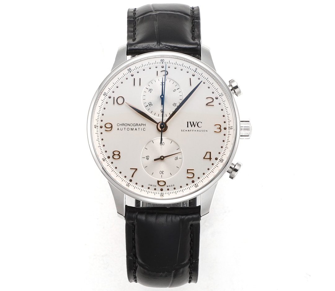 IWC 아이더블유씨 포르투기저 크로노 화이트/로즈골드 다이얼 레더스트랩