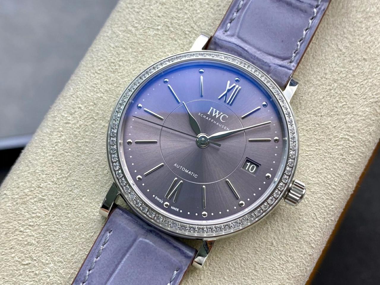 IWC 아이더블유씨 포르토피노 다이아베젤 실버 퍼플 다이얼