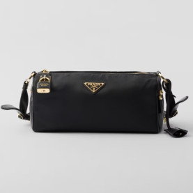 PRADA 프라다 자물쇠 미디엄 리나일론 가죽 숄더백 1BC233