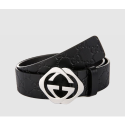 GUCCI 구찌 GG 마몽 엠보스 레더 벨트
