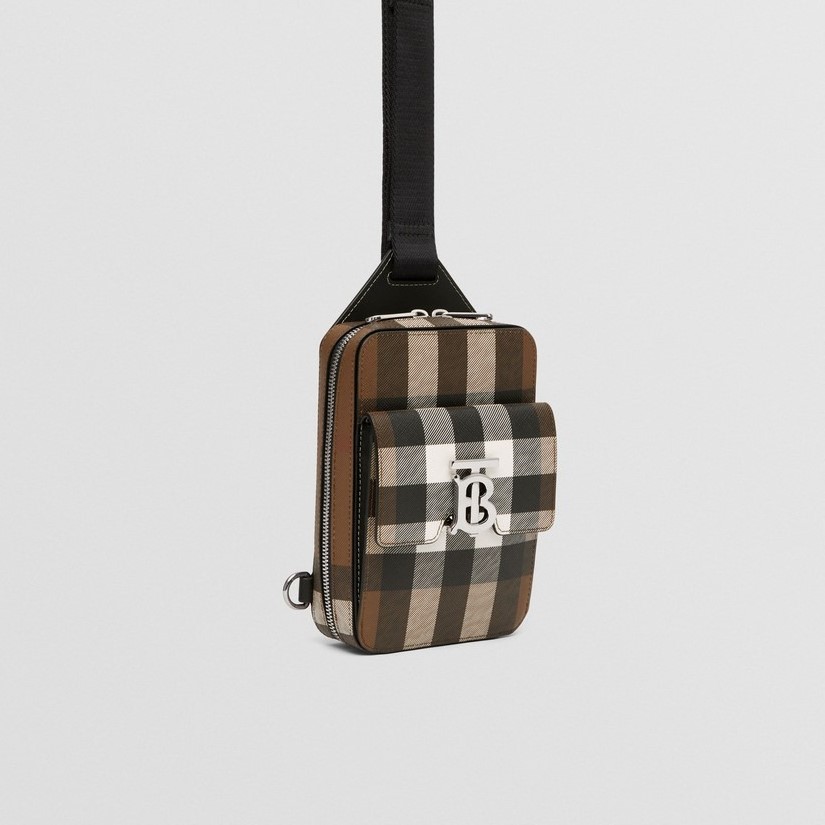 BURBERRY 버버리 체크 레더 크로스백 80509581