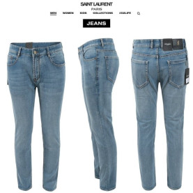 SAINT LAURENT 생로랑 스틸로고 슬림 일자진
