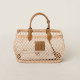 MIUMIU 미우미우 가죽 트리밍 우븐 패브릭 핸드백 5BA285