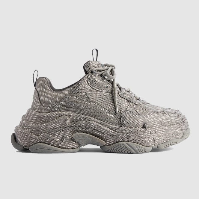 BALENCIAGA 발렌시아가 여성용 스니커즈 TRIPLE S 라인스톤 스니커즈 536737