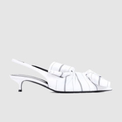 BALENCIAGA 발렌시아가 여성용 샌들 네이비 스트라이프 레더 슬링백 펌프스 786223