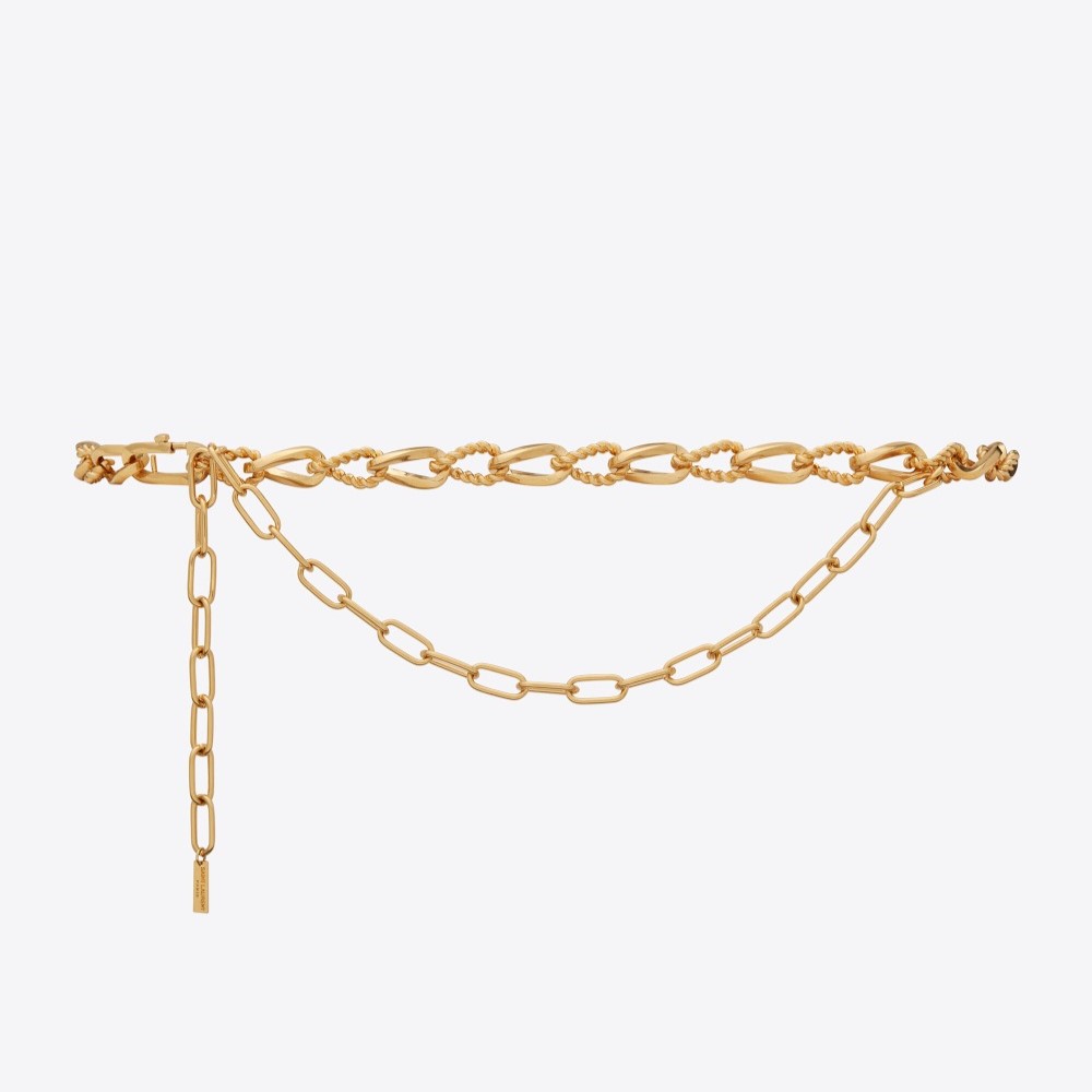 SAINT LAURENT 생로랑 메탈 이중 체인 벨트 660507
