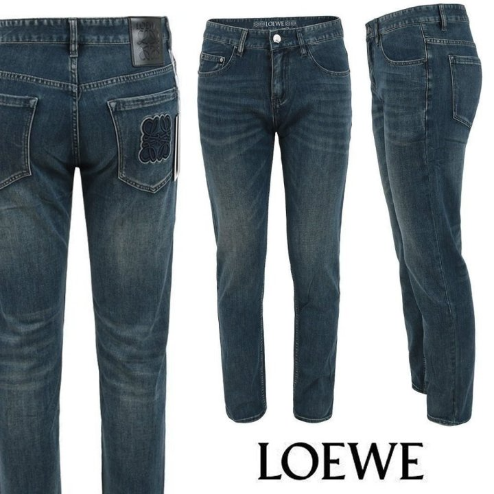 LOEWE 로에베 아나그램 블루 자수 슬림 일자진