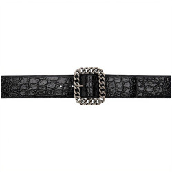 SAINT LAURENT 생로랑 악어 사각 체인 버클 벨트 640567 (50mm) 2COLOR