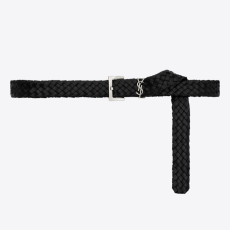 SAINT LAURENT 생로랑 우븐 베지터블 태닝 가죽 CASSANDRE 벨트 777315 (30mm) 3COLOR