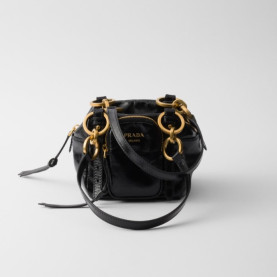 PRADA 프라다 댕글 가죽 탑 핸들 미니백 1BB137 2COLOR