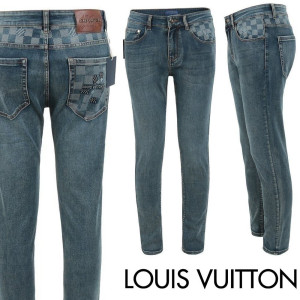 LOUIS VUITTON 루이비통 골드 스틸 다미 포켓 슬림 일자진