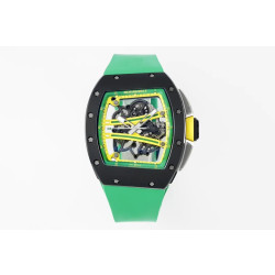 RICHARD MILLE 리차드밀 RM61-01 블랙 세라믹 1:1 베스트 에디션 그린 러버 스트랩 RMUL2