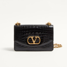 VALENTINO 발렌티노 가라바니 베인 크로커다일 레더 스몰 숄더백 2COLOR