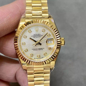 ROLEX 로렉스 레이디 데이저스트 MOP 다이얼 10P 다이아 로즈골드 28mm 279173