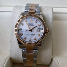ROLEX 로렉스 여성용 데이저스트 그레이 MOP 다이아몬드 다이얼 프레지던트 브레이슬릿 SS/RG 31mm 278271