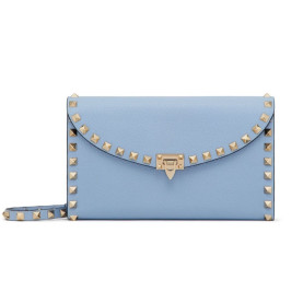 VALENTINO 발렌티노 락스터드 그레인 송아지 가죽 체인 지갑 5COLOR