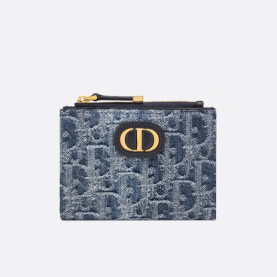 DIOR 디올 30 Montaigne 몽테인 달리아 지갑 데님 S2197
