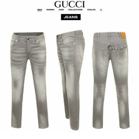 GUCCI 구찌 백로고 그레이 슬림 일자진