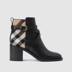BURBERRY 버버리 여성용 체크 레더 힐 부츠 80568181 (7cm) 3COLOR